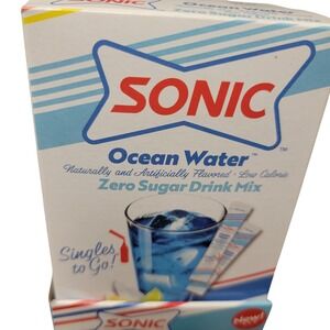 Sonic Ocean Water Zero Sugar Drink Mix Singles To Go 6 Count Box Blue Coconut